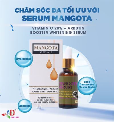 Tinh chất Dưỡng Da Serum Mangota Vitamin C 20% + Arbutin Booster Whitening Serum