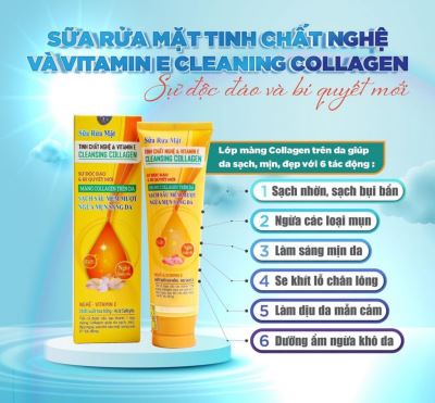 Sửa rửa mặt tinh chất nghệ Vitamin E Collagen