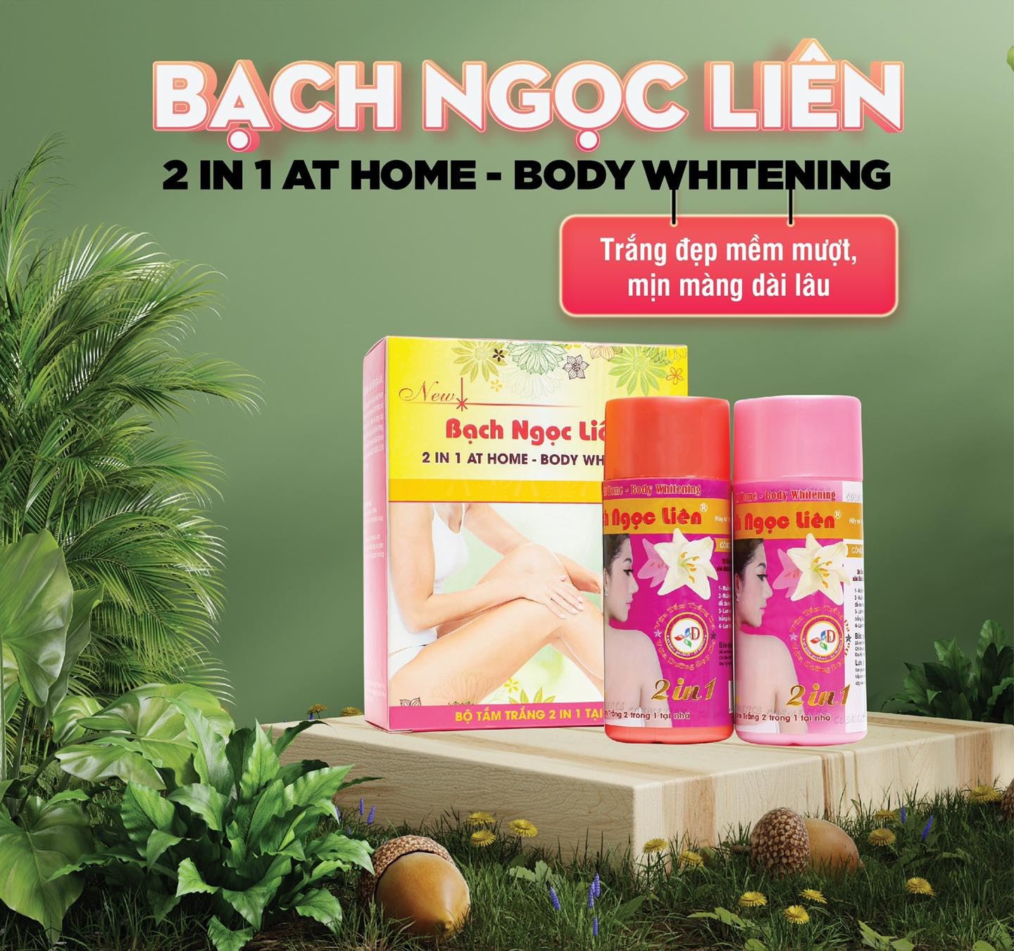 Bộ tắm trắng toàn thân Bạch Ngọc Liên 2 in 1 At Home