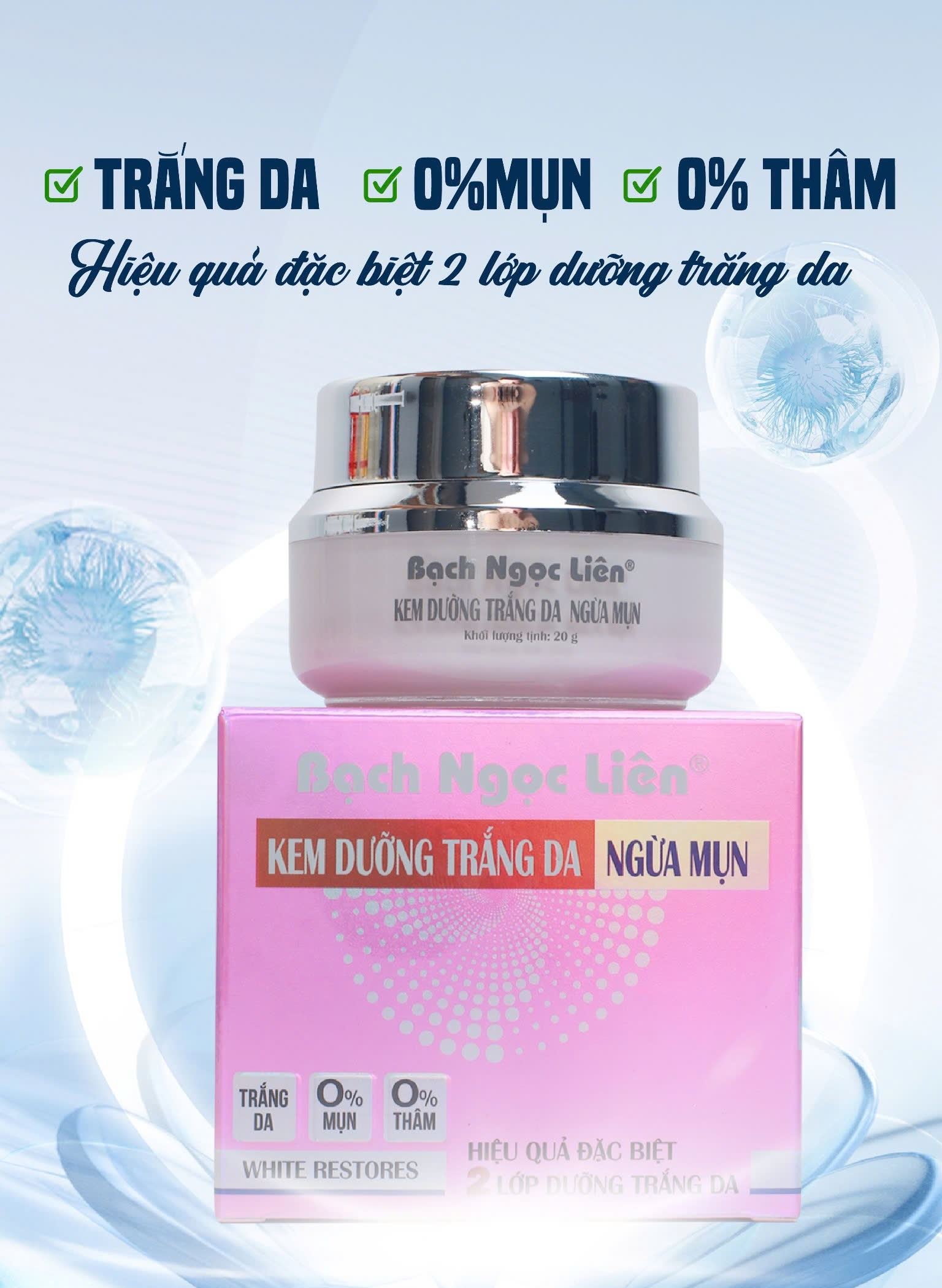 Bạch Ngọc Liên Xanh Kem dưỡng trắng da Body 2 in1 at home