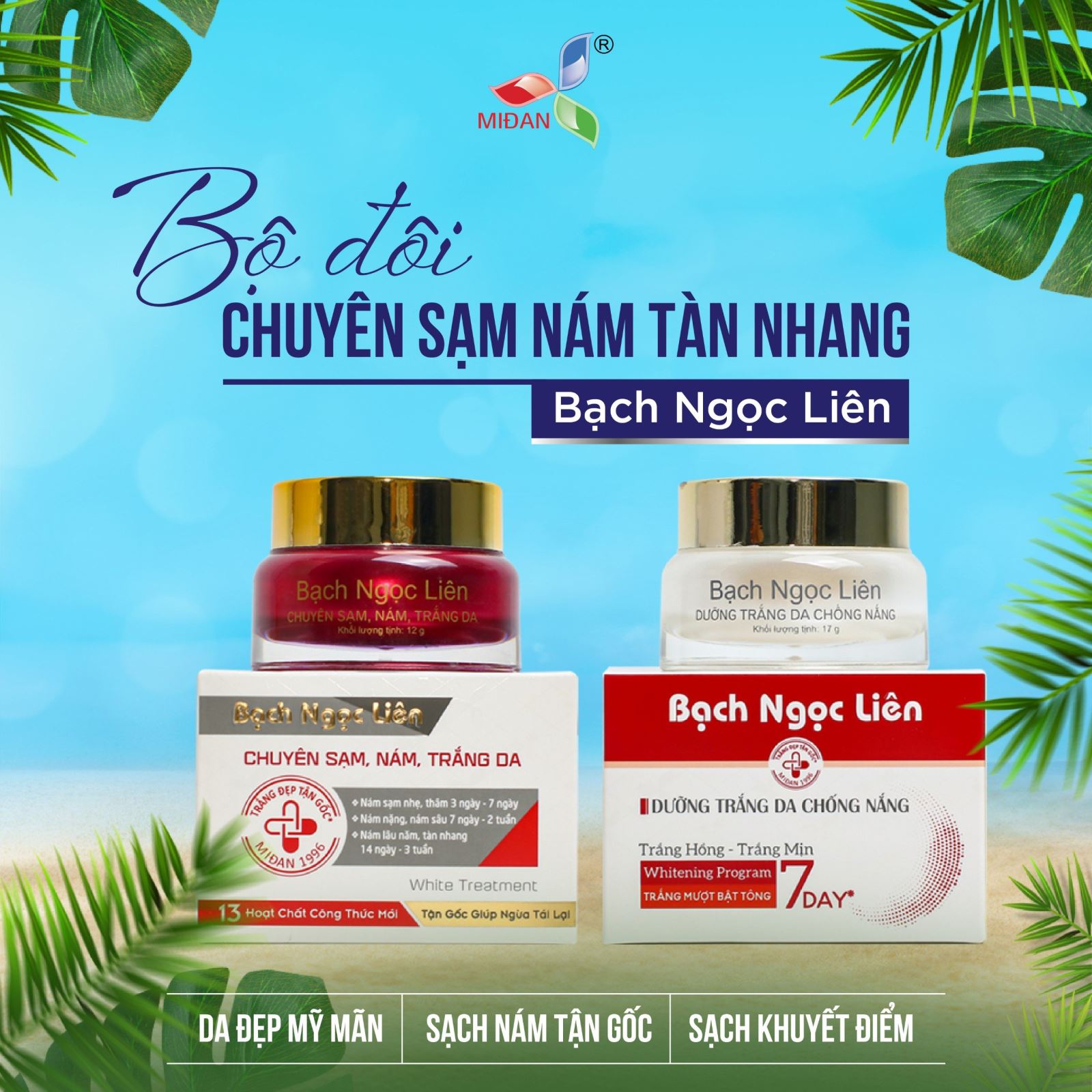 Bộ đôi trị nám chuyên sâu Bạch Ngọc Liên White Treatment và Whitening Program 7 Days