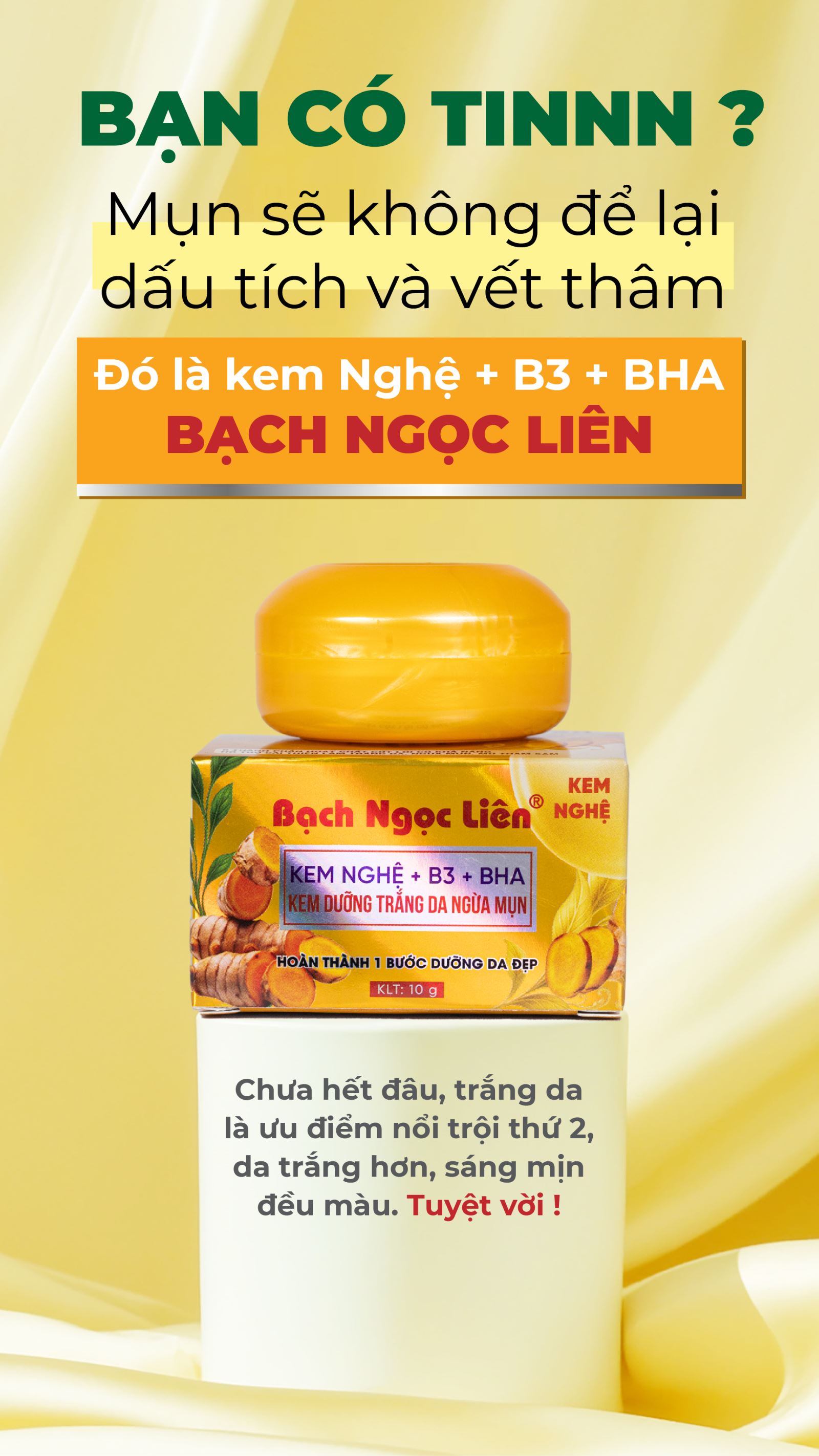 Kem Nghệ Dưỡng Trắng Da Ngừa Mụn